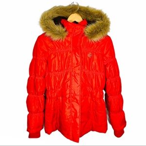South Pole Red Down Puffer Winter Coat Girl Medium